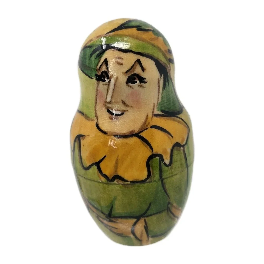 Vintage Set of 5 Wizard of Oz Wooden Russian Nesting Dolls Hand Painted 3.5